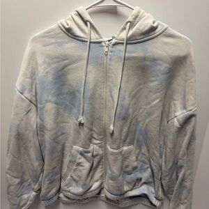 PacSun Blue & White Tie Dye Zip Up